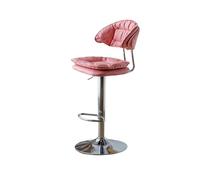 guiling-1986 Sgabello Alto Sedia da bar girevole for ristorante con schienale semplice in pelle PU, sgabello alto for uso domestico da 60-80 cm Sgabelli Cucina(Pink)