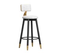 guiling-1986 Sgabello Alto Sedia da bar sgabello da reception 75 cm/29,52 pollici con sedia da pranzo pratica con schienale Sgabelli Cucina(Bianco)