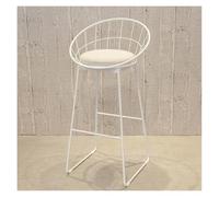 guiling-1986 Sgabello Alto Sgabello da bar in ferro dorato Sgabello alto Schienale cavo Tempo libero Sedia da pranzo for la casa Sedia da bar Sgabelli Cucina(Bianco,45cm)
