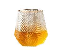 guiling-1986 Tazze di vetro Bicchieri in vetro trasparente goffrato da 9 once, bicchieri in borosilicato fatti a mano for acqua, latte, succo, tè freddo, cocktail Bicchieri