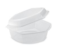 GUILLIN - Alphatop Scatola a Coperchio Charniere Esagonale Micro-Ondable, Polipropilene, Trasparente, Plastica, Traslucido, Boite 2000cc - 24,9 x 23,1 x 9,8 cm