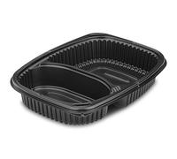 GUILLIN - cookipack cook1250 N2 C Pack di 8 bustine di 40 scatole Calda con 2 Scomparti, Plastica, Nero, 25.5 x 19 x 4.5 cm