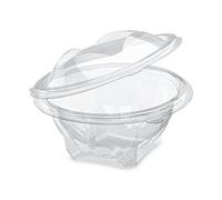 GUILLIN Sekipack Bustine da 50 Ciotole per Insalata, 370 CC, a coperchi, Cerniera secabile, Cristallo, BOL 370cc-13,6 x 13,6 x 7,7 cm, unità