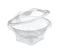 GUILLIN Sekipack Bustine da 50 Ciotole per Insalata, 750 CC, a coperchi, Cerniera secabile, Cristallo, BOL 750cc-17,5 x 17,5 x 9,5 cm, unità