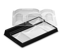 GUILLIN - selfipack pr3925knb Pack di 4 bustine di 20 Kit Vassoio Pasti 5 Scomparti, Plastica, Nero/Bianco, 38.70 X 24.7 x 8 cm