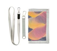 Guilloche Roulette Style Colorful trifold titolare della carta portafoglio per gli uomini per le donne nylon casual titolare della carta portafoglio per gli uomini con cordino carteras para hombre,