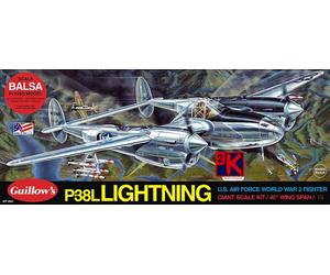 Guillows 2001 P-38L Fulmine 1:16 Scala Balsa Legno Kit 102cm Ala Span - Courier