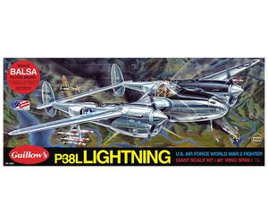 Guillow's Lockheed P-38 Lightning Model Kit Black, Small