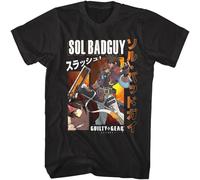 Guilty Gear Strive sol Badguy Men's T Shirt Characters Arc Video Game Black XL
