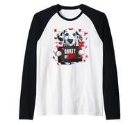 Guilty of Love - Divertente Cane Dalmata di San Valentino Maglia con Maniche Raglan