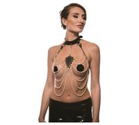 Guilty Pleasure Allure - set collare e catena per il corpo (nero)
