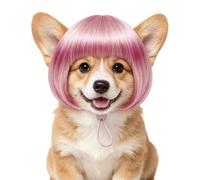 GuimMCanLin Parrucche per cani elastici regolabili in rete traspirante | Parrucche in rete per cosplay di gatti, per Halloween, feste, cosplay, compleanni, fotografie, parate, vacanze, festival