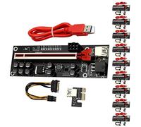 Guindxan 10 pz VER011 PRO Riser Card PCI-E 1X a 16X USB3.0 6PIN Cavo grafico con 10 condensatori solidi B250 B75 BTC