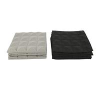 Guindxan Acustica Schiuma Piastrelle Isolamento Suono Schiuma Tessuto Studio 2 X 10 X 10 (Nero +)