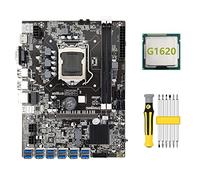 Guindxan B75 ETH Mining Motherboard 12 PCIE a USB3.0+G1620 CPU+Set di cacciaviti LGA1155 MSATA DDR3 B75 BTC Scheda madre USB