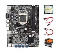 Guindxan B75 ETH Mining Scheda Madre+G1620 CPU+Fan+ SATA+ Interruttore LGA1155 8XPCIE Adattatore USB MSATA DDR3 B75 Scheda Madre