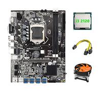 Guindxan B75 USB ETH Mining Scheda Madre 8XPCIE a USB+I3 2120 CPU+6Pin a Doppio 8Pin +Ventilatore LGA1155 B75 BTC Scheda Madre