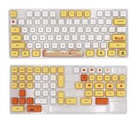 Guindxan Font etermici gialli di sublimazione PBT Keycap per tastiera meccanica USB cablata 129 Keycaps