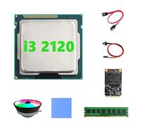 Guindxan I3 2120 CPU+DDR3 4 GB 1600 Mhz RAM+128G SSD+Ventilatore RGB+ SATA+Interruttore Termico Pad LGA1155 per B75 Mining Scheda Madre