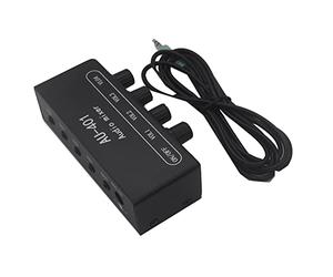 Guindxan Multi-Source AU-401 DC 5V-12V Stereo Audio Mixer 4 Ingressi 1 Uscita Controlla individualmente il suono della scheda con