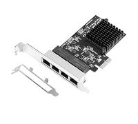 Guindxan PCIe 4 porte Gigabit Ethernet Controller Card 1X 1000Mbps NIC RTL8111H con staffa bassa per desktop