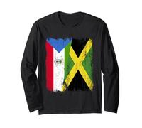 Guinea Equatoriale Giamaica Mezza Bandiera Guinea Giamaicana Maglia a Manica
