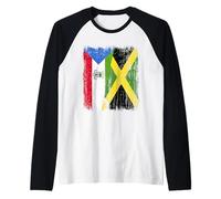 Guinea Equatoriale Giamaica Mezza Bandiera Guinea Giamaicana Maglia con Maniche Raglan