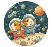 Guinea maiales Esplora lo spazio Jigsaw Puzzle Per Adulti E Bambini 1000 Pezzi Puzzle Rotondo 1000pcs (67.5x67.5cm) Regali Puzzle Giochi Puzzle Per Famiglia DIY