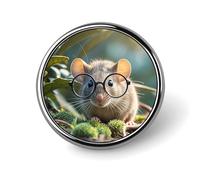 Guinea Mouse Con Occhiali Distintivo Rotondo Personalizzato In Metallo Distintivi Fit Abbigliamento Borse Cappello Umoristico Stampato Spilla Distintivo Decorazioni per Feste Accessori per Uomini