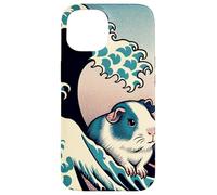 Guinea Pig Art The Great Wave Off Kanagawa Animale giapponese Custodia per iPhone 15