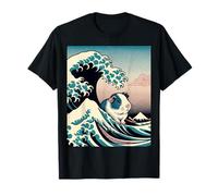 Guinea Pig Art The Great Wave off Kanagawa Animale Giapponese Maglietta