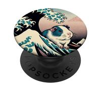Guinea Pig Art The Great Wave Off Kanagawa Animale giapponese PopSockets PopGrip Adesivo