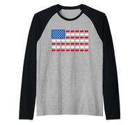Guinea Pig Bandiera Americana Patriottica 4 luglio Pet Lover Maglia con Maniche Raglan