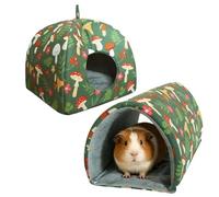 Guinea Pig Beds (2 confezioni) | Velvet + Fabric, 24 x 24 x 20 cm & 17 x 31 x 18 cm | Small Animal Hanging with Hook & Tunnel | Soft House for Hamsters, Rabbits, Ferrets & Sugar Gliders