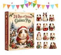 Guinea Pig Christmas Countdown Calendar - 24 Day 2D Acrylic Ornaments | 24 Cute 2D Acrylic Guinea Pig Ornaments For Christmas Countdown Decor On Trees, , Walls, Mantels, Living Rooms And Bed