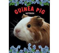 Guinea Pig Notebook : Lined paper journal ,black cover with cute guinea pig and flowers,120 Pages for Kids, Teens, Student and Adults
