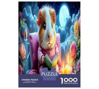 Guinea Pig Reading 1000 Pezzi Hamster in Cozy Candlelit Fantasy Scene Puzzle Giocattoli Puzzle Giochi Decorazione Della Famiglia Per Adulti E Ragazzi Romantico Regalo Per 38x26cm/1000pcs