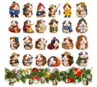 Guinea Pig-Theme Countdown To Christmas | Flat Small Animal Cute Pendant | Christmas Countdown Guinea Pig-Themed 24 Days Holiday Countdown Calendar For Home Room Apartment Workplace Dorm Holiday Party