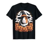 Guinea Pig Witch Hat Pumpkin Fall Spooky Bats Halloween Maglietta