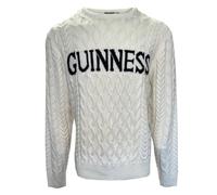 Guinness Aran Style Knit Jumper in nero o bianco, bianco, L