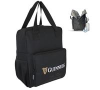 Guinness Borsa termica termica termica da 16 l, per picnic, barbecue, campeggio e viaggi, borsa per il ghiaccio con lati morbidi con manici imbottiti, borsa termica da viaggio nera per uomini e adulti