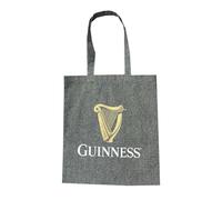 Guinness - Borsa tote in cotone riciclato grigio con motivo arpa (37 cm x 41 cm), Grigio, 37 cm x 41 cm