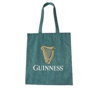 Guinness - Borsa tote in cotone riciclato verde con motivo arpa (37 cm x 41 cm)