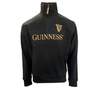 Guinness Felpa nera con zip 1/4 emblema, Nero , XXL