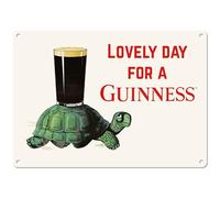 Guinness G302/002 LOVELY DAY FOR A GUINNESS - SchILDKRÖTE - Targa in metallo, 10,5 x 14,8 cm