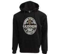 Guinness Label St. James Gate Manica Lunga Uomo Felpa con Cappuccio Nero Small