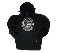 Guinness Label St. James Gate Manica Lunga Uomo Felpa con Cappuccio Nero X-Large