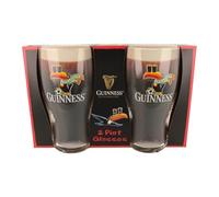 Guinness Official - Set regalo di 2 bicchieri da pinta a forma di tucano da calcio