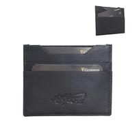 Guinness Portafoglio bifold da uomo in vera pelle, blocco RFID, 6 scomparti per carte, scomparto per banconote e 2 tasche nascoste, portafoglio per carte di credito in vera pelle, cuciture nere, Porta