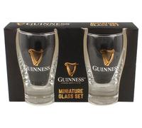 Guinness Set Di 2 X Miniatura Birra Bicchieri Con Arpa Logo Design. Autorizzato